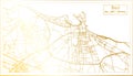 Bari Italy City Map in Retro Style in Golden Color. Outline Map