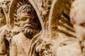 BARI, ITALY - MARCH 8, 2019: Detail of religious sculptures carved in medieval stone in the castle of Bari