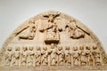 BARI, ITALY - MARCH 8, 2019: Detail of religious sculptures carved in medieval stone in the castle of Bari