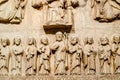 BARI, ITALY - MARCH 8, 2019: Detail of religious sculptures carved in medieval stone in the castle of Bari