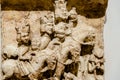 BARI, ITALY - MARCH 8, 2019: Detail of religious sculptures carved in medieval stone in the castle of Bari