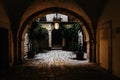 Bari, Italy - March 12, 2019: Interior atrium of a typical dwelling in Italian renancentist style