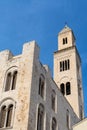vertical view of the Basilica San Nicola in the historic old town of Bari Vecchio