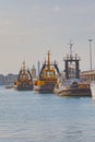 Anchored tugboats in port of Bari Italy Royalty Free Stock Photo