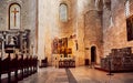 Bari, Puglia, Italy - April 30, 2019: Inside interior of Basilica of Saint Nicholas Basilica di San Nicola , a church in Bari. Royalty Free Stock Photo