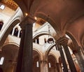 Bari, Puglia, Italy - April 30, 2019: Inside interior of Basilica of Saint Nicholas Basilica di San Nicola , a church in Royalty Free Stock Photo