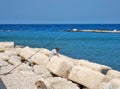 Bari - Pescatore sul lungomare