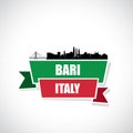 Bari skyline - Italy - ribbon banner - vector illustration