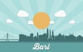 Bari skyline - Italy - vector illustration