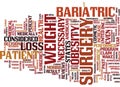 Bariatric Surgery For Obesity Word Cloud Concept