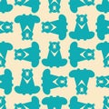 Baribal pattern seamless. American Bear background. Wild predator of USA. Vector Ornament Royalty Free Stock Photo