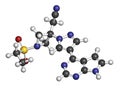 Baricitinib janus kinase (JAK1 & JAK2) inhibitor drug molecule. Under development for treatment of rheumatoid arthritis, psoriasis