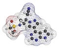 Baricitinib janus kinase (JAK1 & JAK2) inhibitor drug molecule. Under development for treatment of rheumatoid arthritis, psoriasis