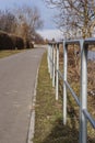 Bariers next to the bike road Royalty Free Stock Photo