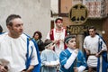 Easter Religious Procession in costume In Barile, Italy