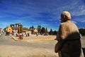 BARILOCHE, ARGENTINA - Civic Center of Bariloche (El Centro CÃÂ­vico) sculpture of pope john 23 in downtown