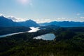 View of El Trebol Lagoon, Perito Moreno Lake and the mountains taken from Mount Campanario viewpoint Royalty Free Stock Photo