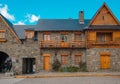 BARILOCHE, ARGENTINA - march 24, 2018:Civic Centre, Centro Civico and main square in downtown Bariloche City San Carlos Royalty Free Stock Photo