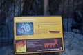Bariloche, Argentina.Victoria Island Informative poster of rock painting Art on Rock Nahuel Huapi National Park