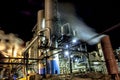 Ethanol Manufacturing Plant at night