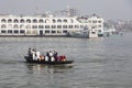 Barisal, Bangladesh, February 27 2017: Crowded water taxi transits in the port