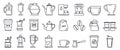 Barista coffee icons set, outline style