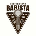 Coffee point vector emblem, logo with portafilter