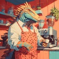 Barista Iguanodon - Coffee-Lovers Delight