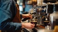 Barista make coffee espresso. Generative AI