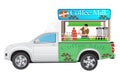 Barista make coffee on truck vector design