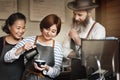 Barista Making Coffee Cafe Coffee Shop Concept Royalty Free Stock Photo