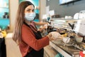 Barista Making Coffee In Restaurant Royalty Free Stock Photo