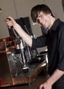 Barista making an espresso