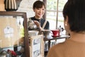 Barista making a hot drink for the customer