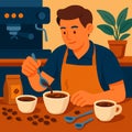Barista performing coffee cupping in artisan cafÃ© â AI generated Royalty Free Stock Photo