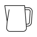 Barista pitcher, milk jug. Making coffee process