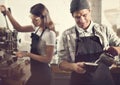 Barista Prepare Coffee Working Order Concept Royalty Free Stock Photo