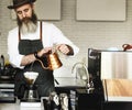 Barista Prepare Coffee Working Order Concept Royalty Free Stock Photo