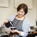 Barista Prepare Coffee Working Order Concept Royalty Free Stock Photo