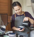 Barista Prepare Coffee Working Order Concept Royalty Free Stock Photo