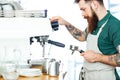 Barista preparing coffee