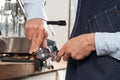 Barista preparing espresso Royalty Free Stock Photo