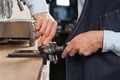 Barista preparing espresso Royalty Free Stock Photo