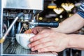 Barista preparing fresh coffee in cafe Royalty Free Stock Photo