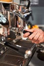 Barista preparing fresh coffee Royalty Free Stock Photo