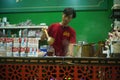 Baristas at the kopi tiam or Chinese Indonesian Coffee shop in Surabaya, Indonesia.