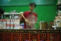 Baristas at the kopi tiam or Chinese Indonesian Coffee shop in Surabaya, Indonesia.