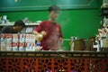 Baristas at the kopi tiam or Chinese Indonesian Coffee shop in Surabaya, Indonesia.