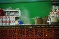 Baristas at the kopi tiam or Chinese Indonesian Coffee shop in Surabaya, Indonesia.