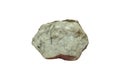 Raw barite or barytes mineral stone isolated on white background. Barite is the main ore of the element barium.